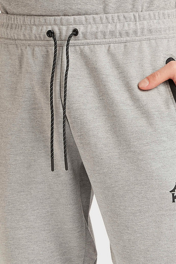 Sustainable Kappa Solid Track Pants with Elasticated Waist and Pockets