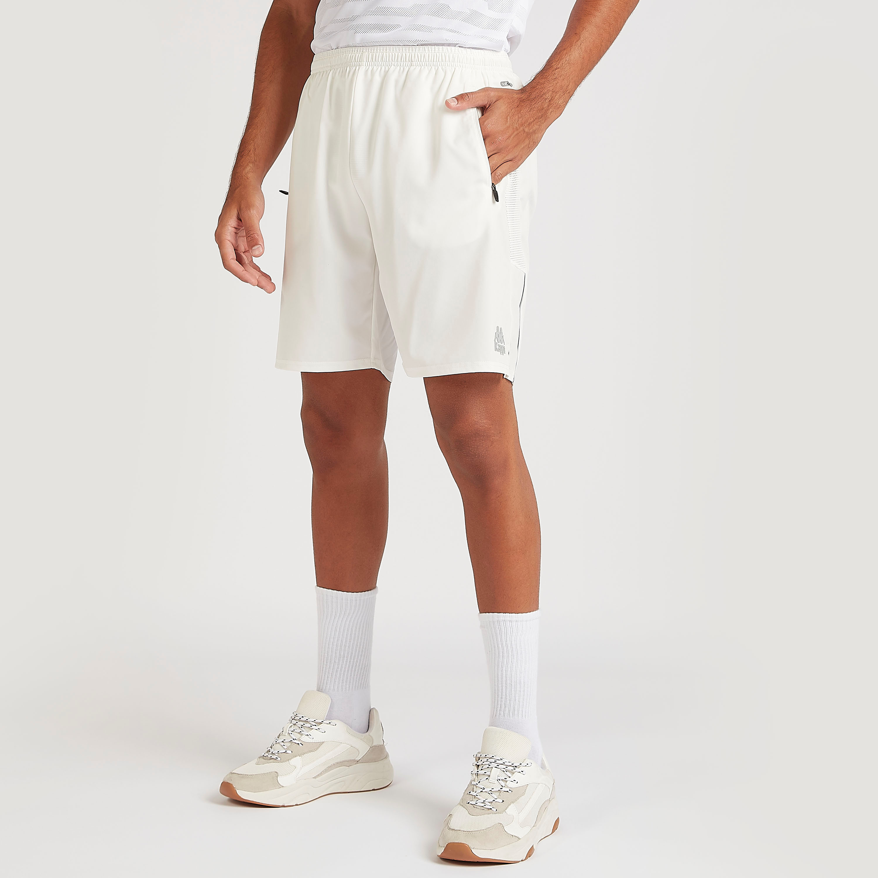 Kappa Logo Print Shorts with Zipper Pockets-sports-men-clothing-bottoms-image-1