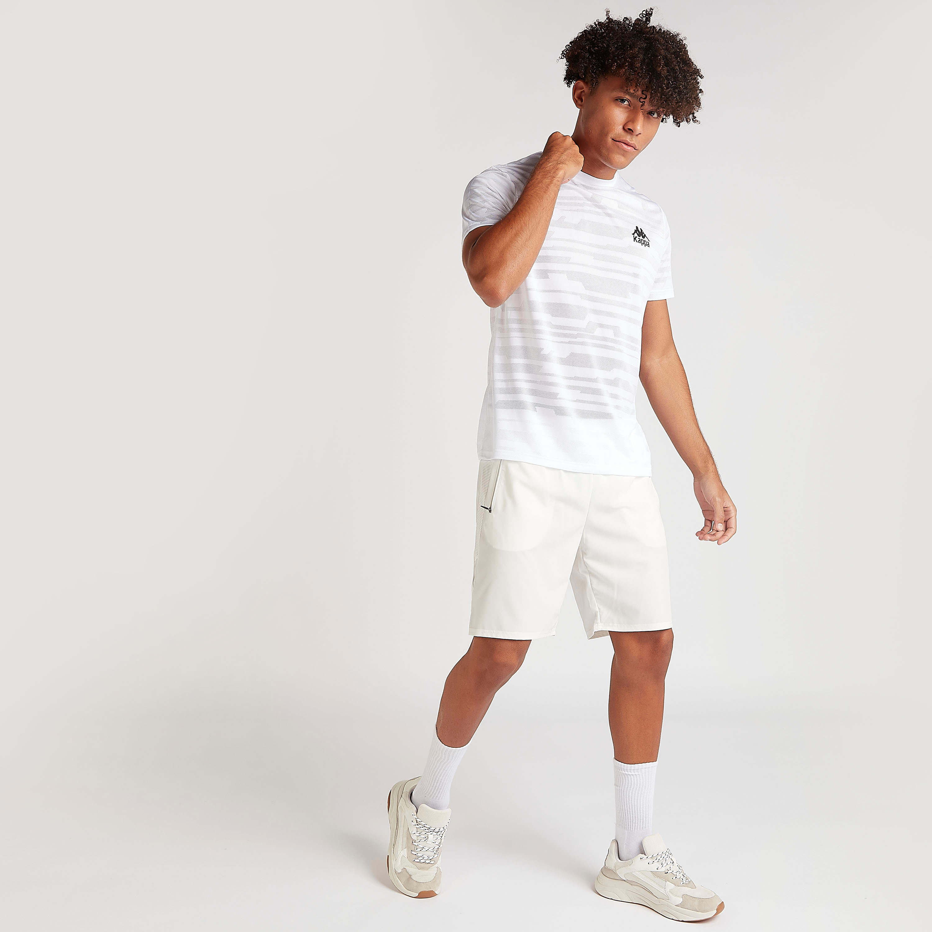 Kappa Logo Print Shorts with Zipper Pockets-sports-men-clothing-bottoms-image-2