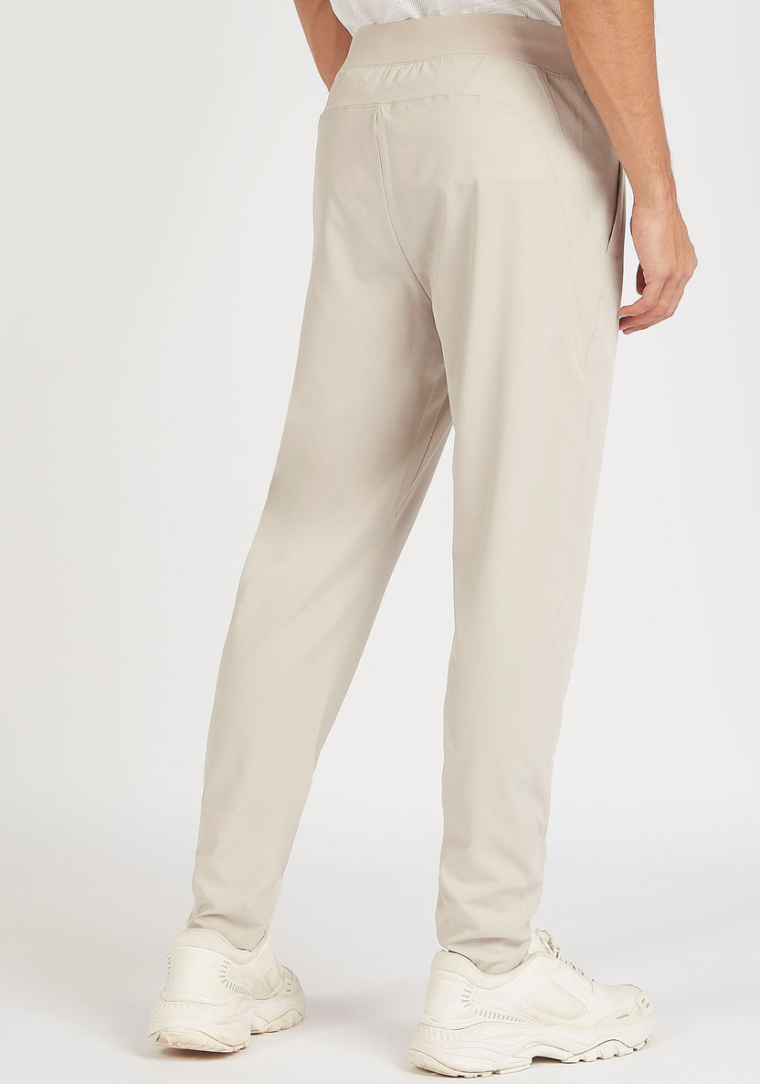 Solid Track Pants with Elasticated Waistband-Joggers-image-3