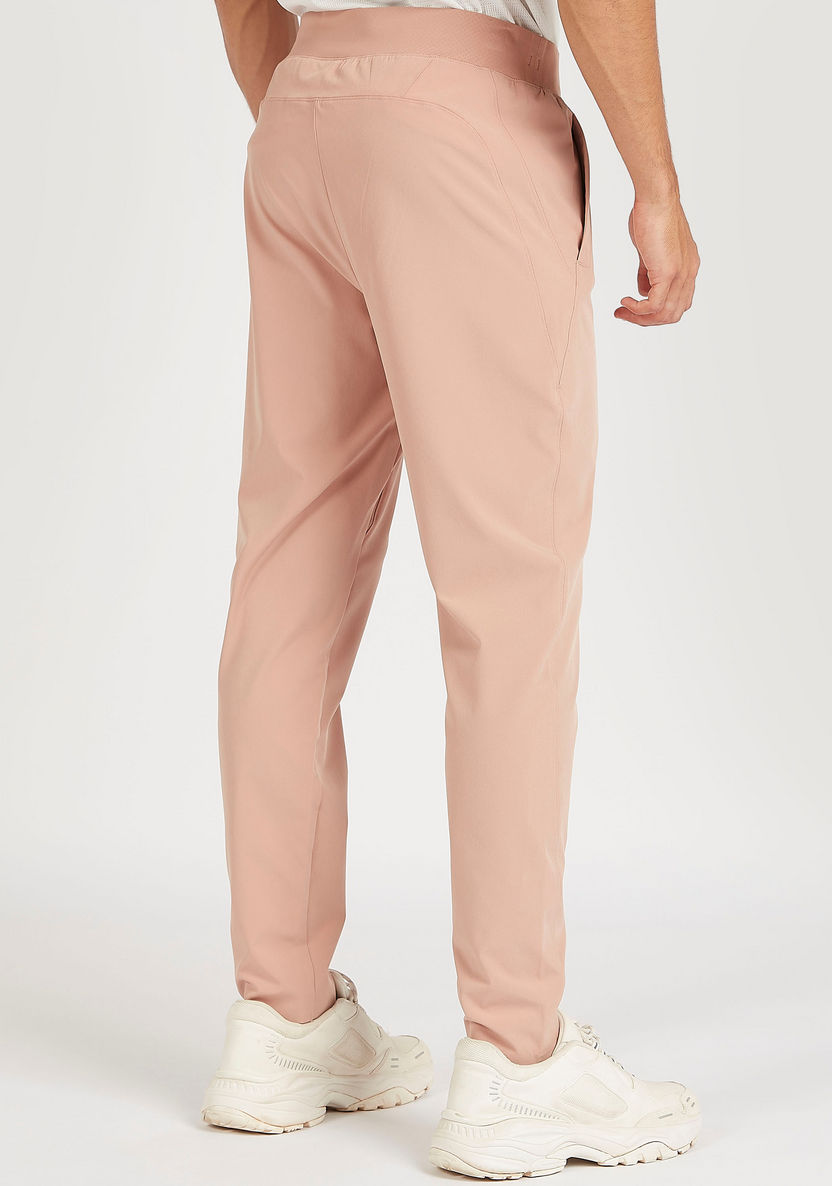 Solid Track Pants with Elasticated Waistband-Joggers-image-3