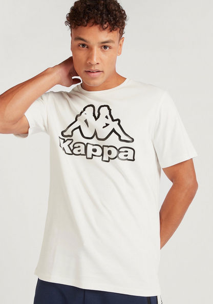 Kappa Logo Print T-shirt with Crew Neck and Short Sleeves