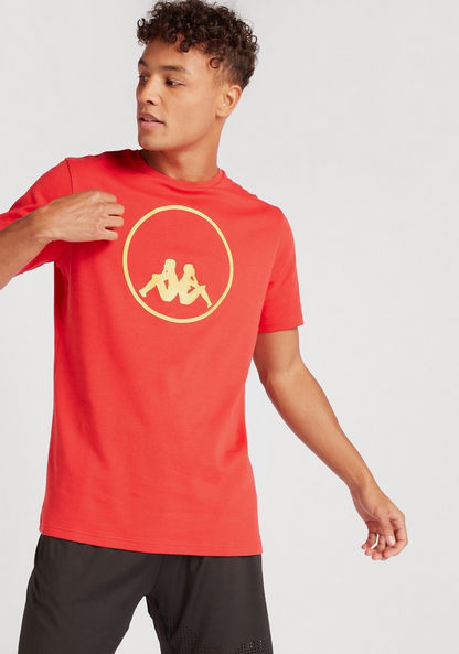 Kappa Print T-shirt with Short Sleeves and Crew Neck