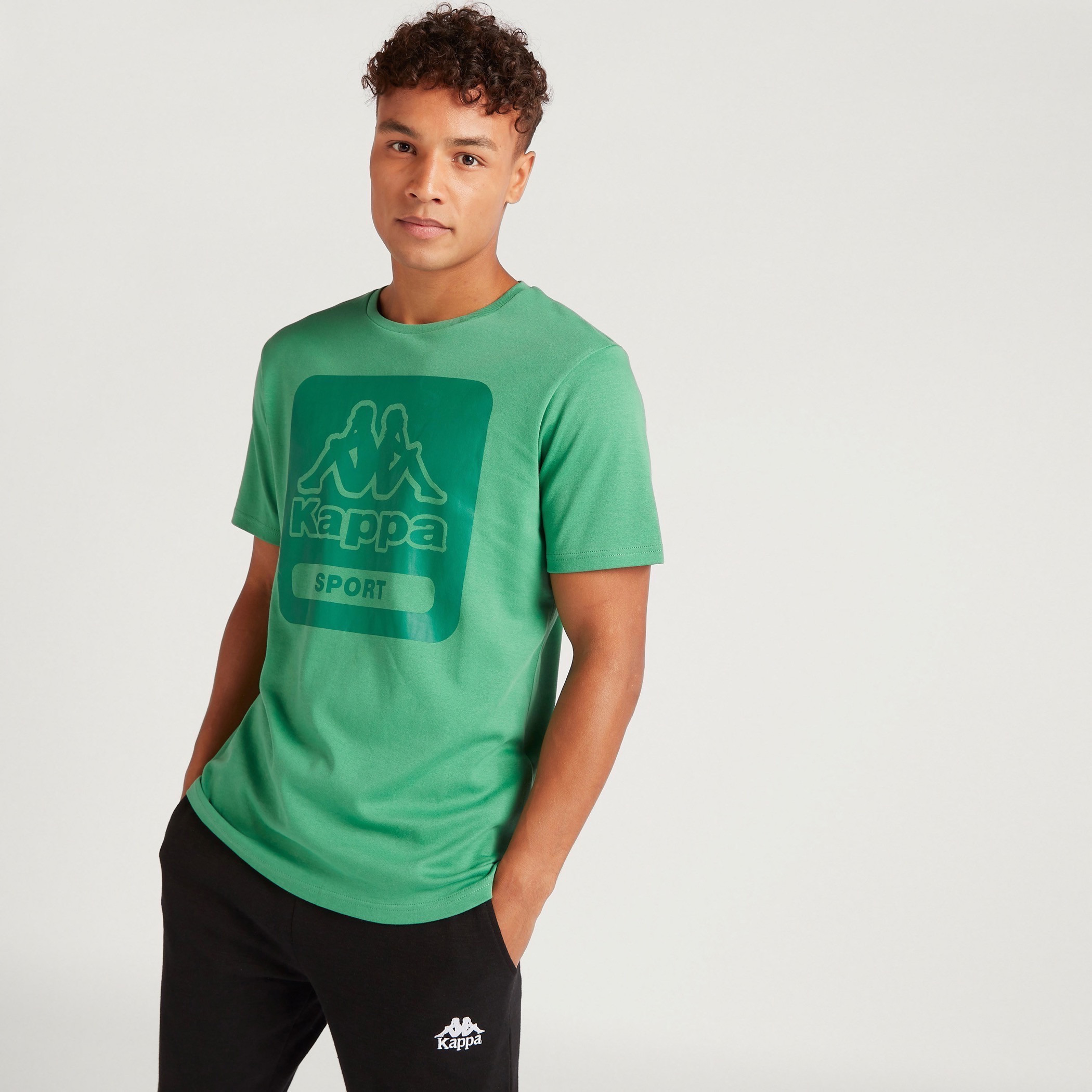 Kappa Logo Print T-shirt with Short Sleeves-men-clothing-sportswearandactivewear-tshirtsandpolos-image-1