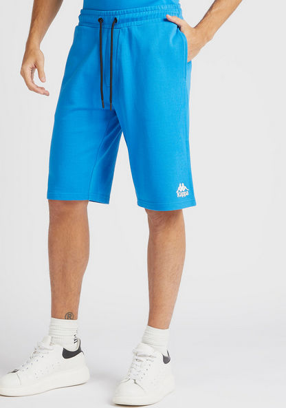 Kappa Solid Shorts with Drawstring Closure and Pockets