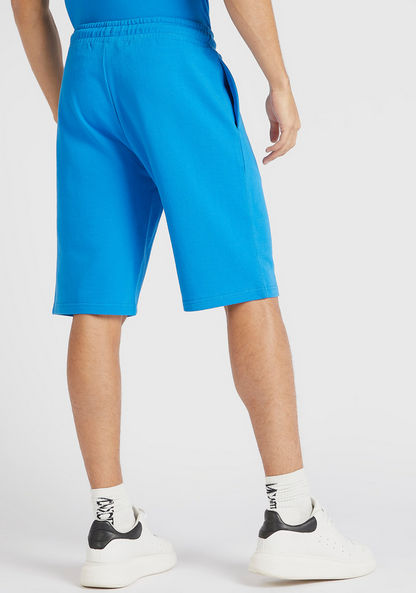 Kappa Solid Shorts with Drawstring Closure and Pockets