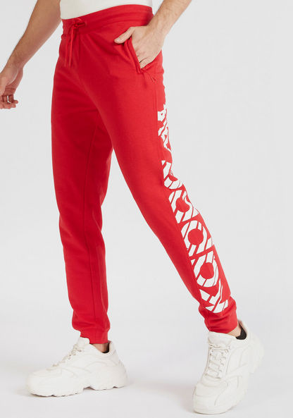 Kappa Printed Jog Pants with Drawstring and Pockets