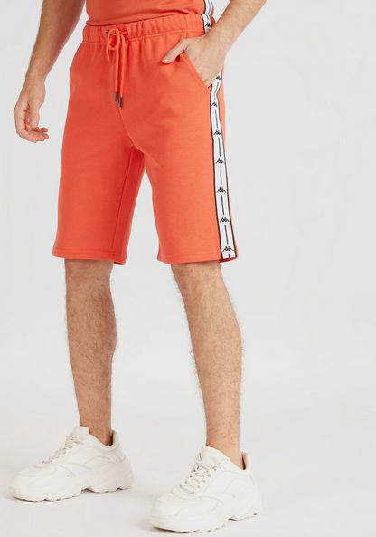 Kappa Solid Shorts with Tape Detail and Pockets