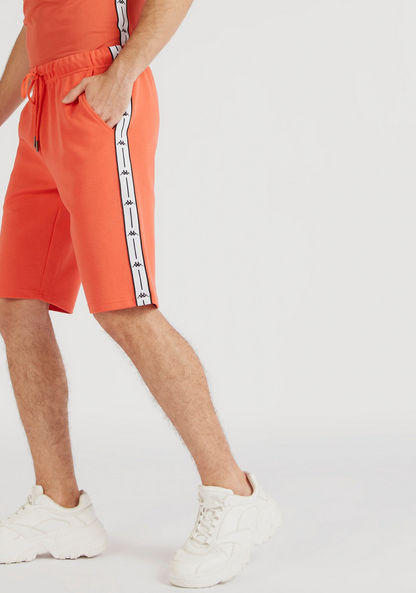 Kappa Solid Shorts with Tape Detail and Pockets