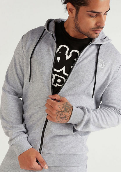 Kappa Solid Zip Through Hooded Jacket with Pockets 