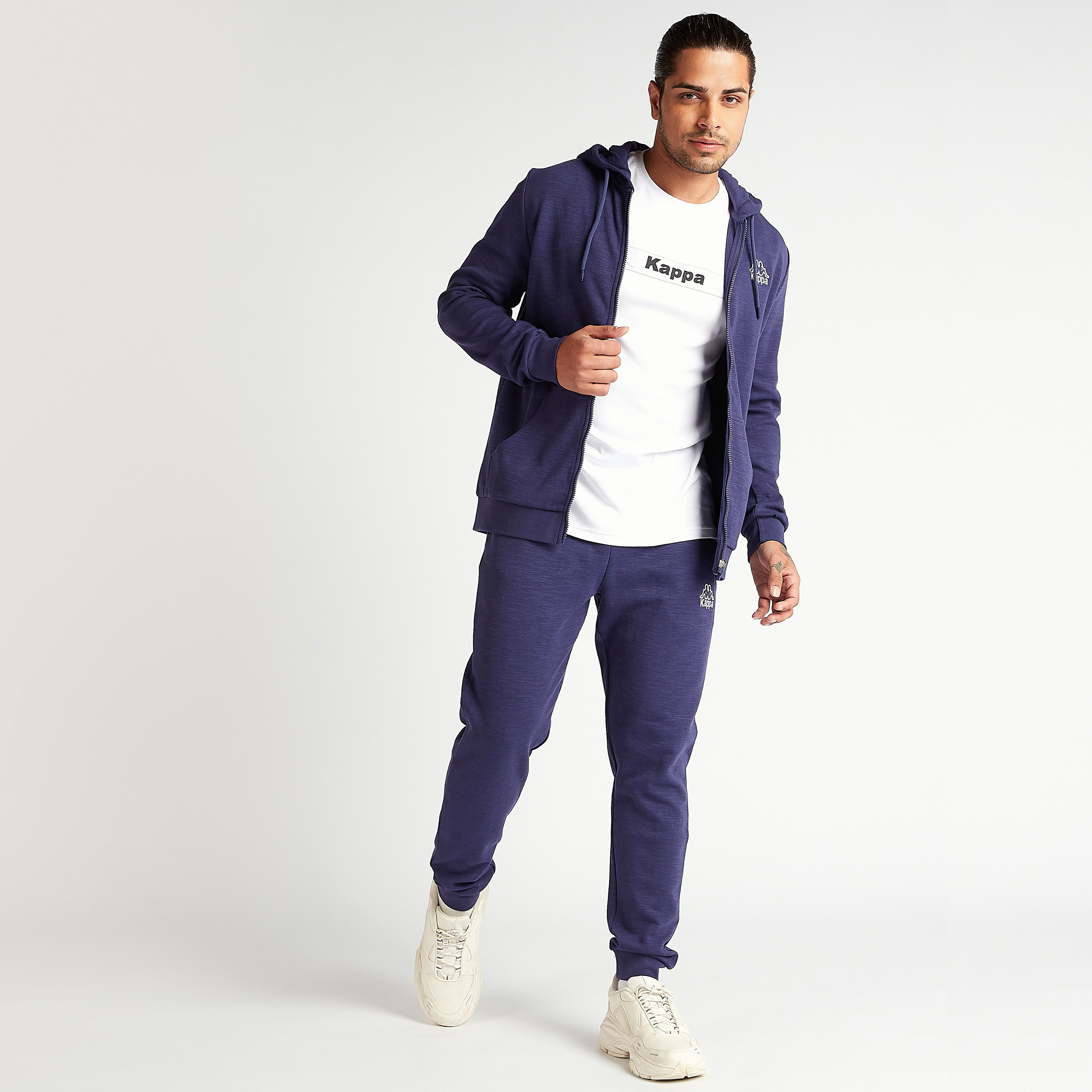 Kappa Solid Zip Through Hooded Jacket with Pockets -men-winterwear-hoodiesandsweatshirts-image-2