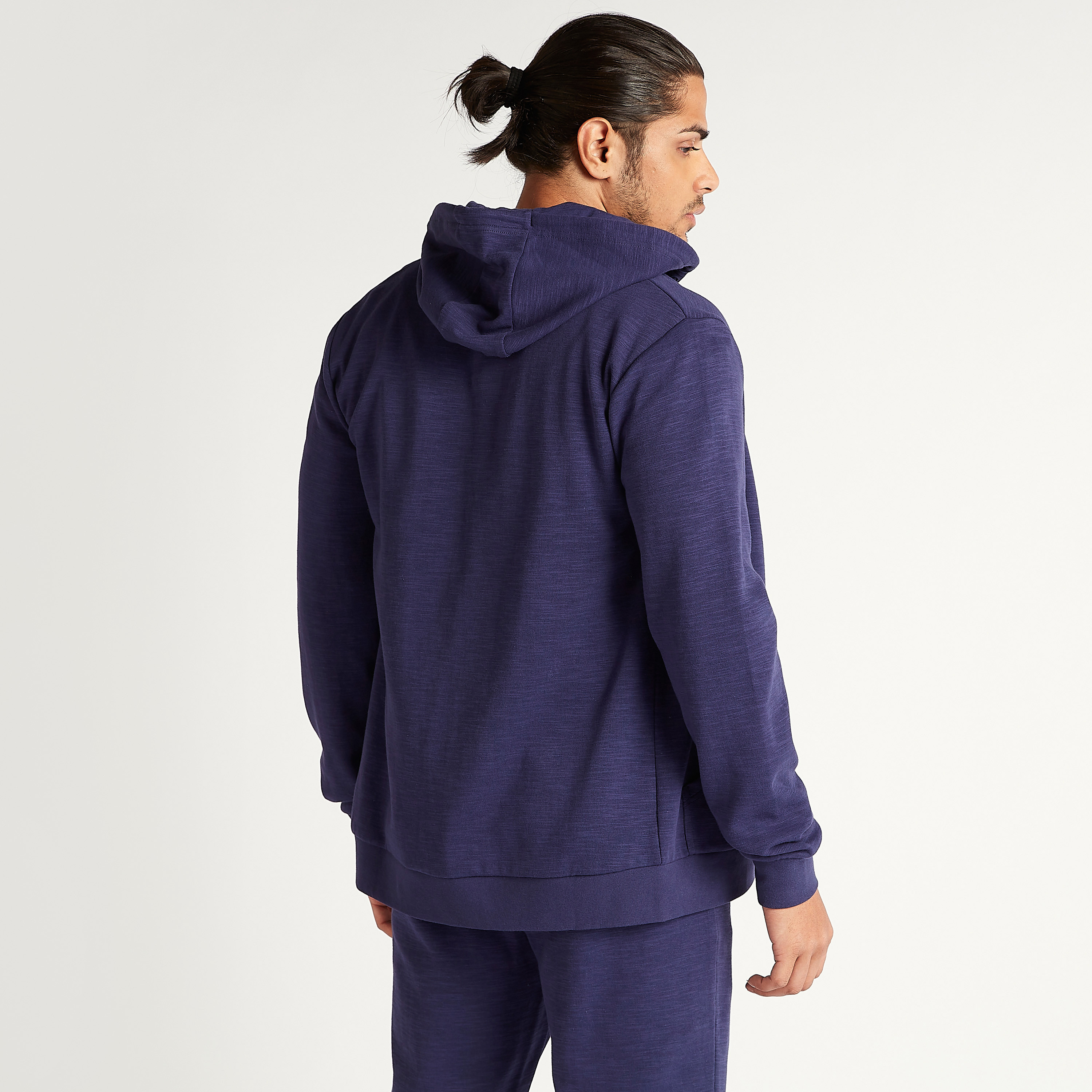 Kappa Solid Zip Through Hooded Jacket with Pockets -men-winterwear-hoodiesandsweatshirts-image-4