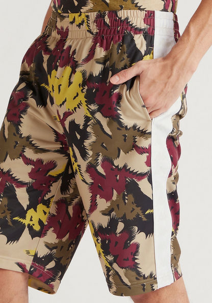 Kappa Printed Shorts with Elasticated Waistband and Pockets