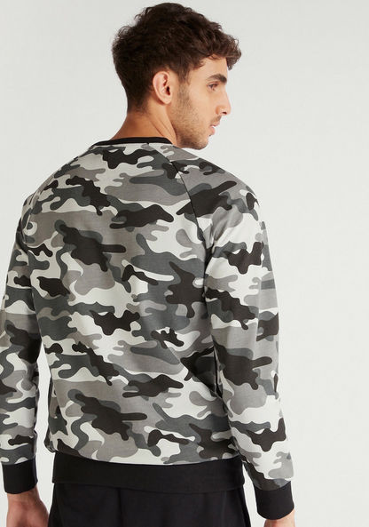 Kappa Camouflage Print Sweatshirt with Long Sleeves