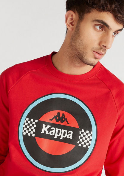 Kappa Printed Sweatshirt with Long Sleeves and Crew Neck