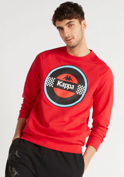 Kappa Printed Sweatshirt with Long Sleeves and Crew Neck