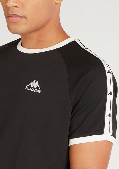 Kappa Crew Neck T-shirt with Short Sleeves and Tape Detail