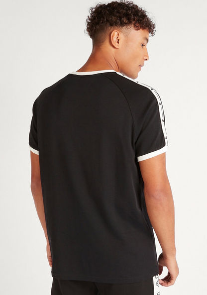 Kappa Crew Neck T-shirt with Short Sleeves and Tape Detail