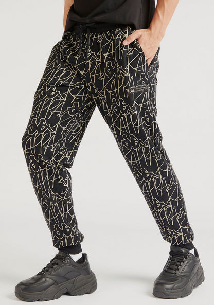 Kappa Printed Jog Pants with Drawstring Closure and Pockets-Tracksuits-image-0