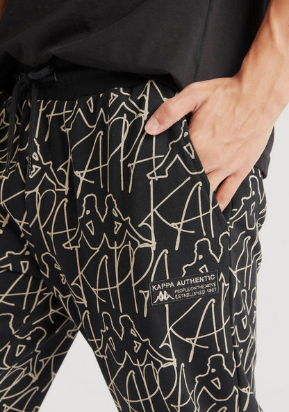 Kappa Printed Jog Pants with Drawstring Closure and Pockets-Tracksuits-image-2