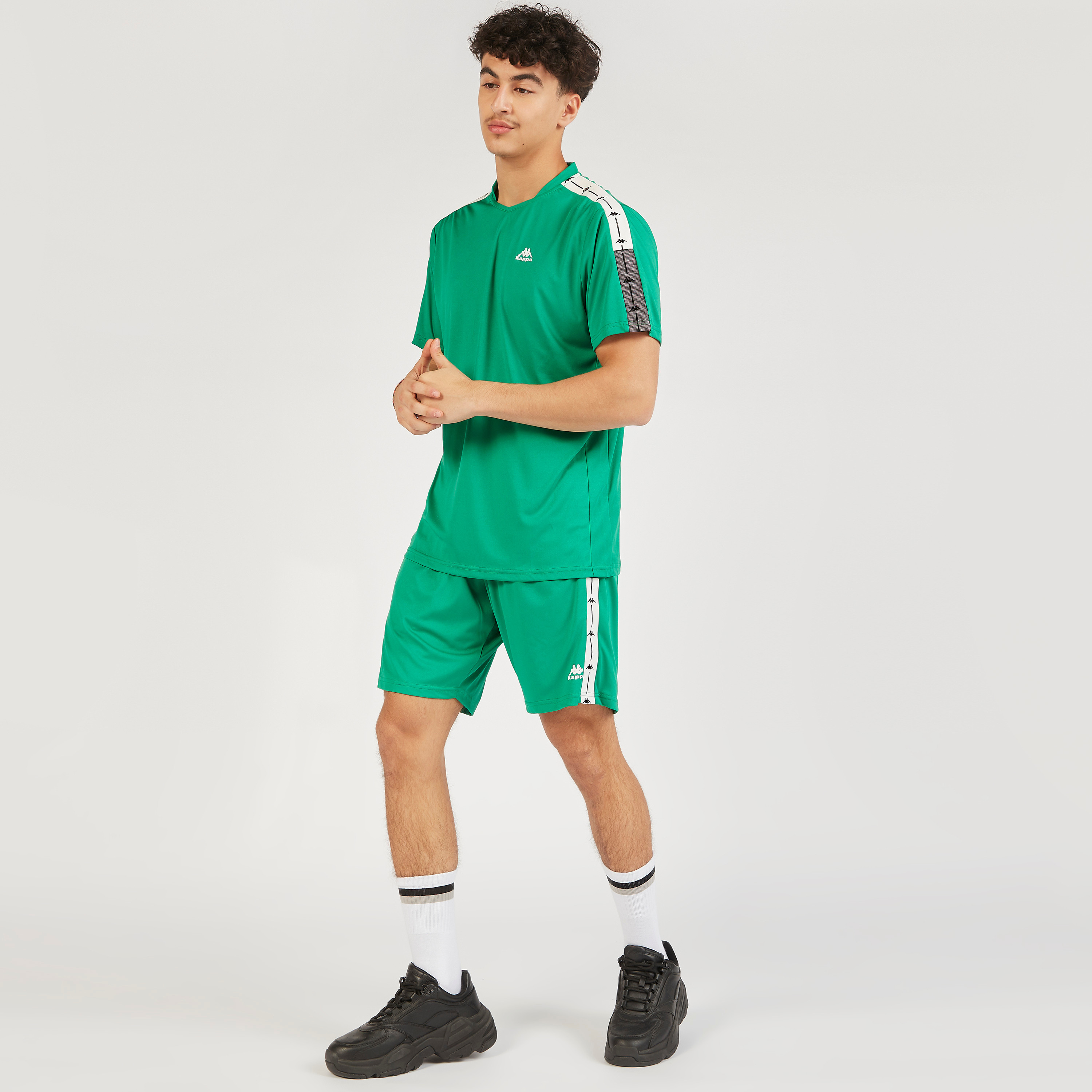 Kappa Printed Shorts with Elasticated Waistband and Pockets-sports-men-clothing-bottoms-image-1