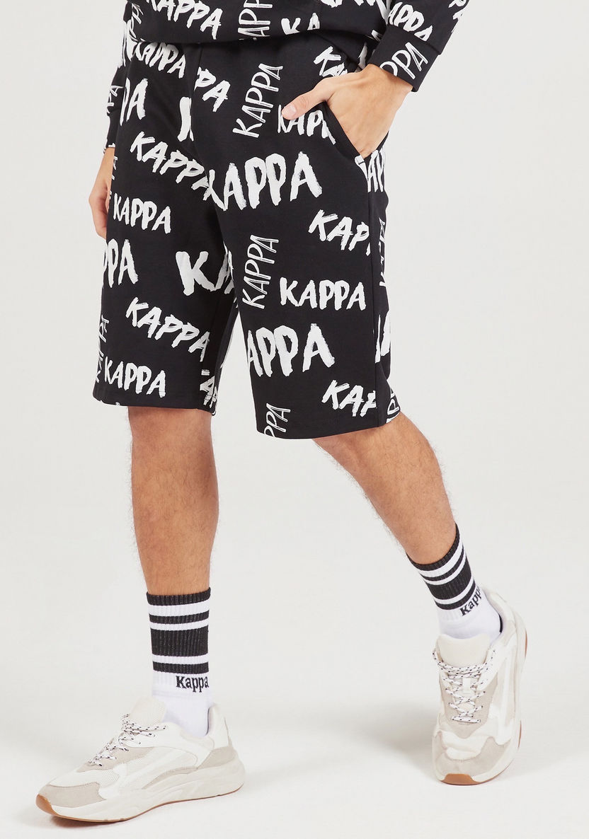 Kappa Printed Shorts with Elasticated Waistband and Pockets-Bottoms-image-2