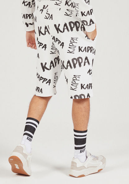 Kappa Printed Shorts with Elasticated Waistband and Pockets-Bottoms-image-3