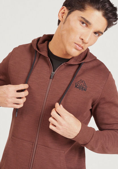 Kappa Solid Zip Through Sweatshirt with Hood and Pockets-Hoodies & Sweatshirts-image-2
