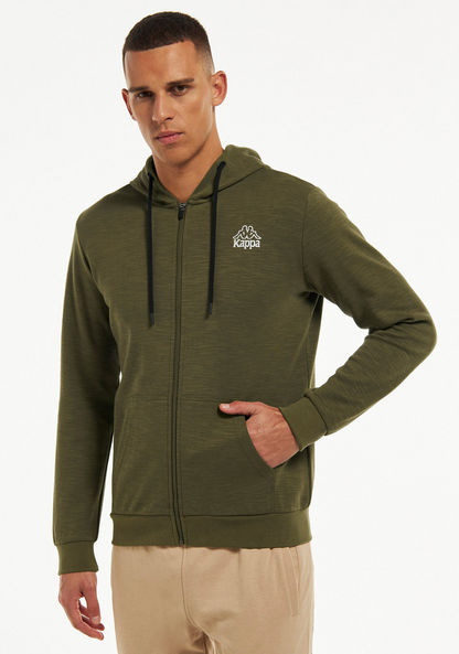 Kappa Solid Zip Through Sweatshirt with Hood and Pockets-Hoodies & Sweatshirts-image-0