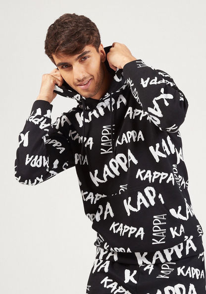 Kappa All Over Print Sweatshirt with Hood and Long Sleeves-Sweatshirts-image-2