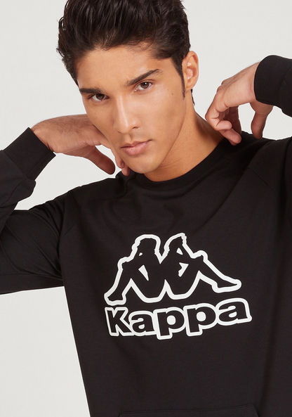 Kappa Logo Print Crew Neck Sweatshirt with Long Sleeves-Sweatshirts-image-0