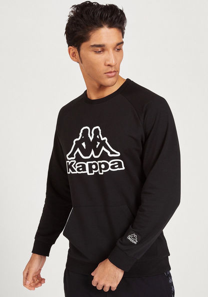 Kappa Logo Print Crew Neck Sweatshirt with Long Sleeves-Sweatshirts-image-2