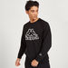 Kappa Logo Print Crew Neck Sweatshirt with Long Sleeves-Sweatshirts-thumbnailMobile-2
