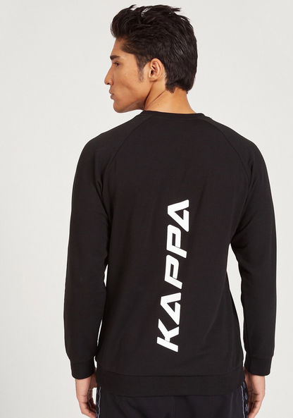Kappa Logo Print Crew Neck Sweatshirt with Long Sleeves-Sweatshirts-image-3