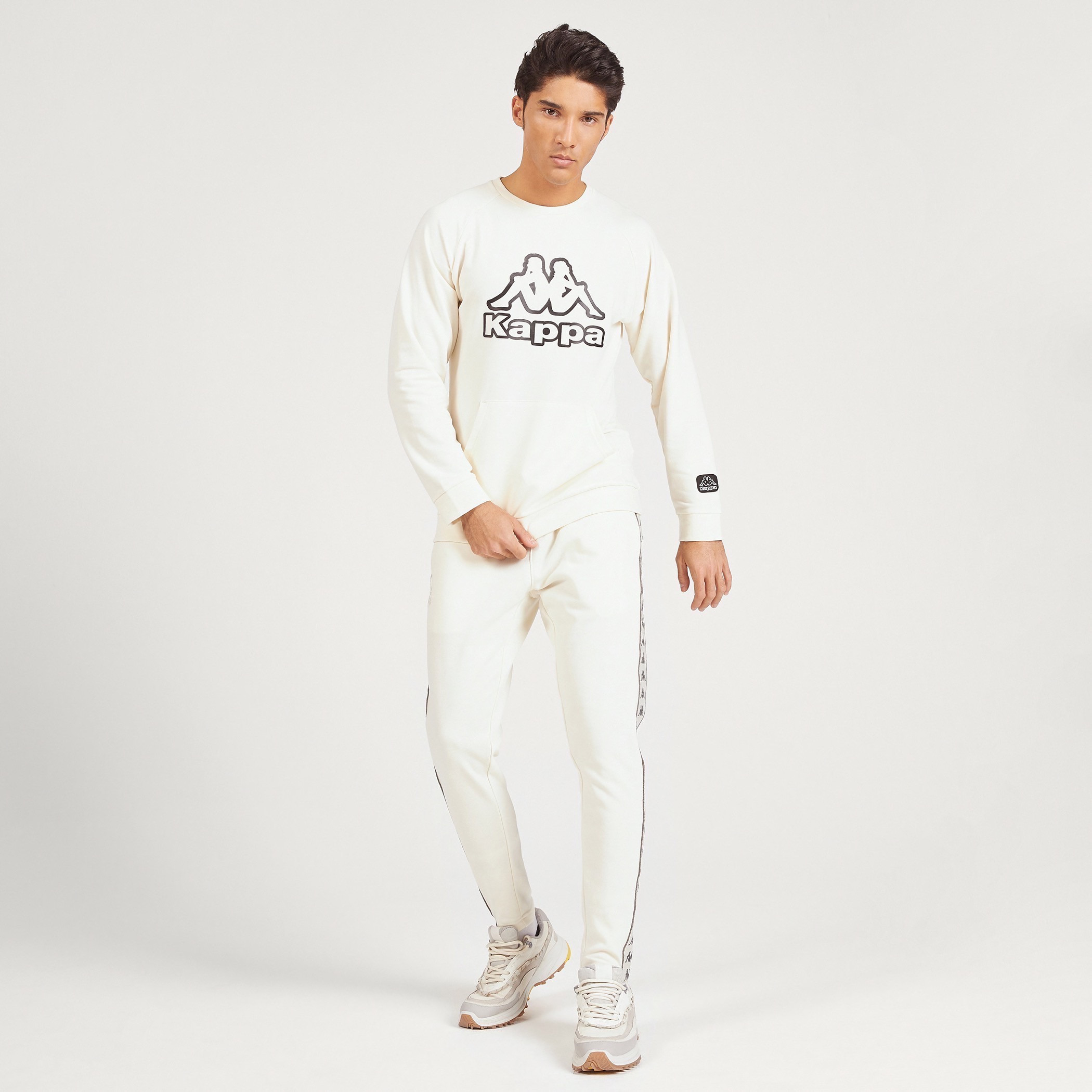 Kappa Logo Print Crew Neck Sweatshirt with Long Sleeves-men-winterwear-hoodiesandsweatshirts-image-6