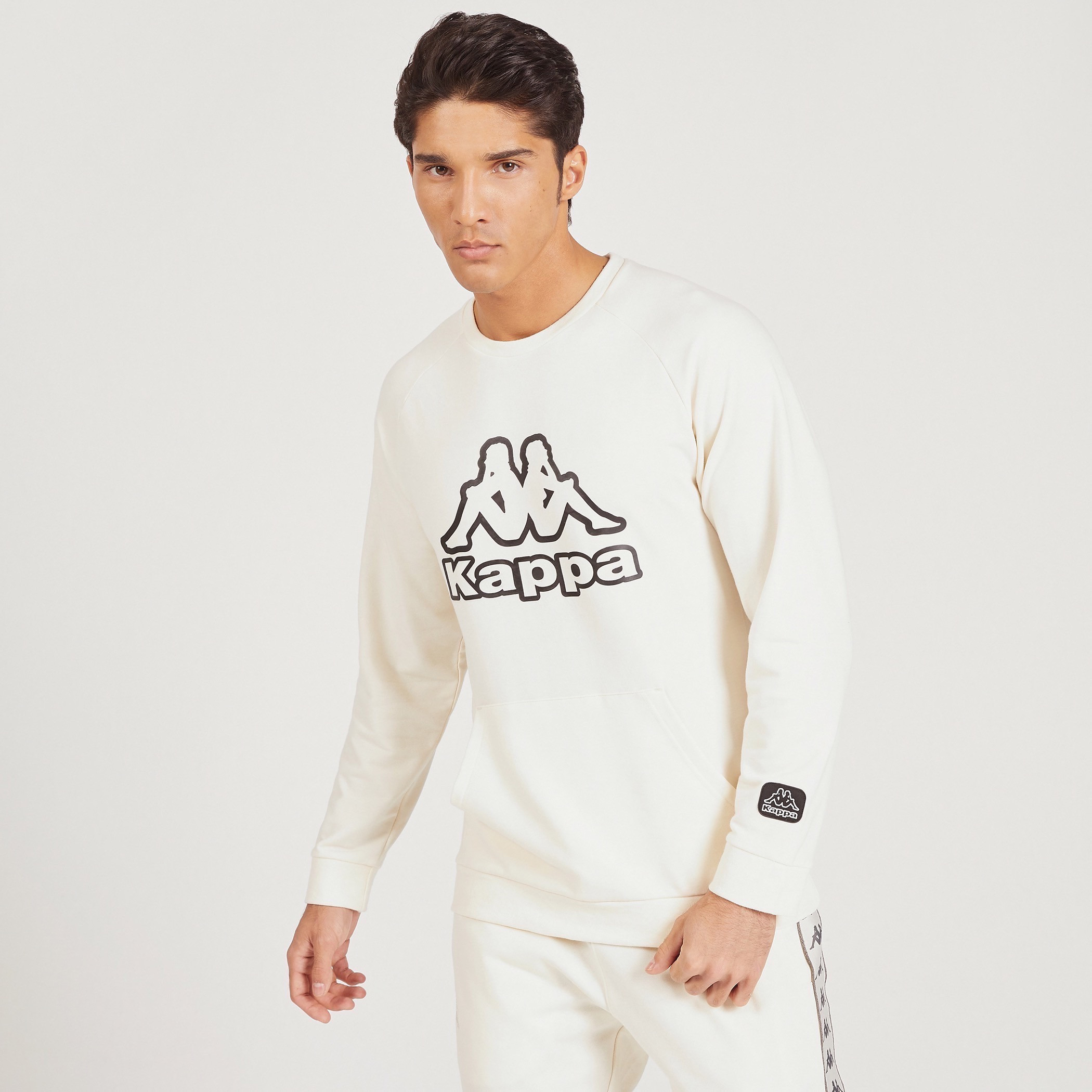 Kappa Logo Print Crew Neck Sweatshirt with Long Sleeves-men-winterwear-hoodiesandsweatshirts-image-7