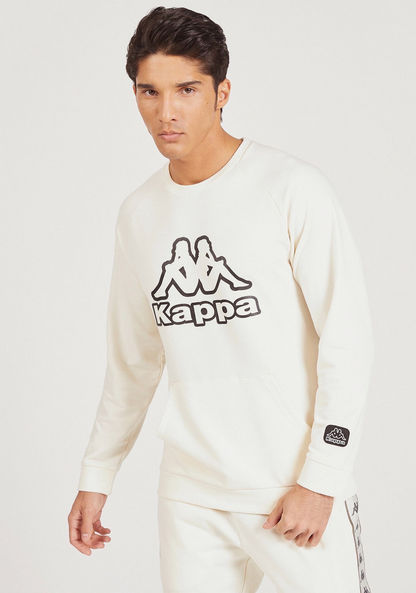 Kappa Logo Print Crew Neck Sweatshirt with Long Sleeves-Sweatshirts-image-2