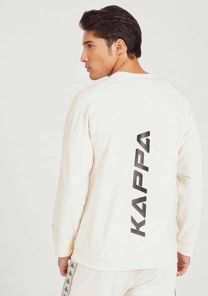 Kappa Logo Print Crew Neck Sweatshirt with Long Sleeves-Sweatshirts-image-3