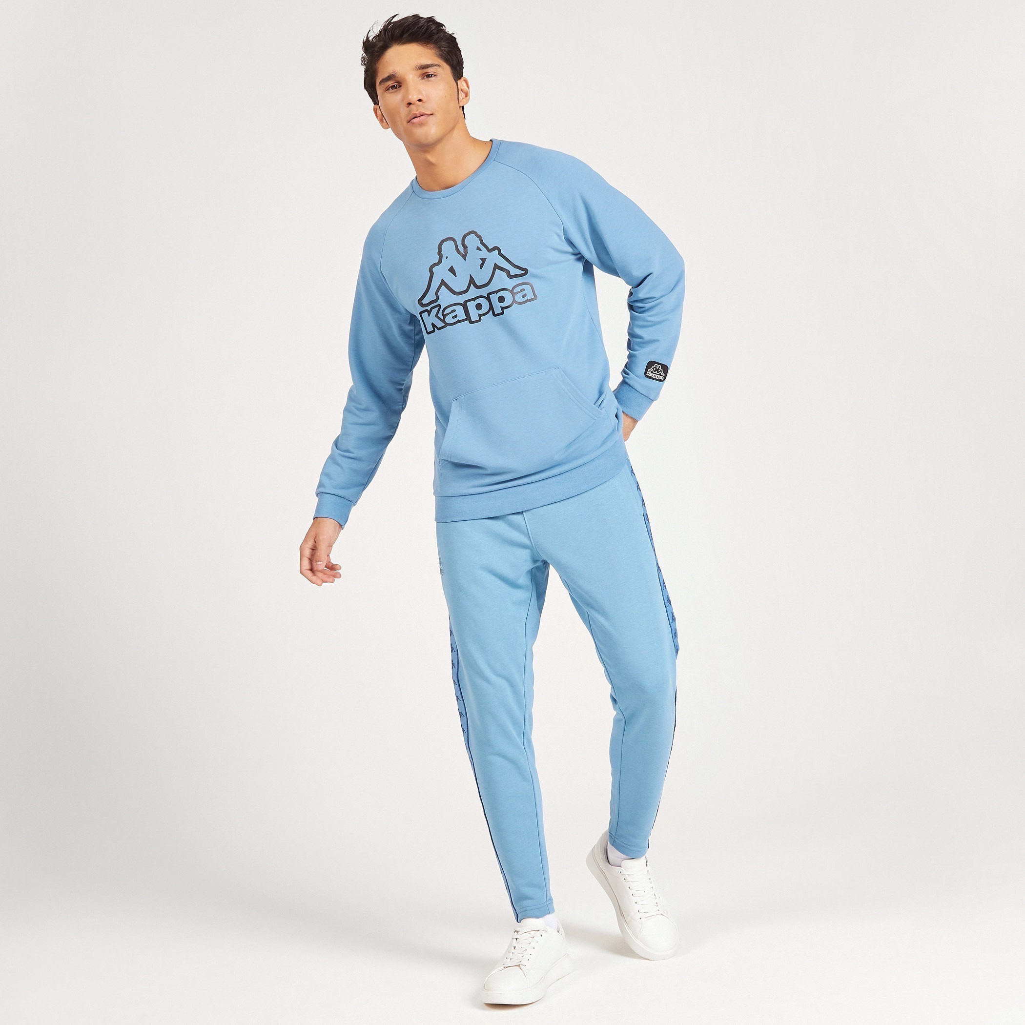 Kappa Logo Print Crew Neck Sweatshirt with Long Sleeves-men-winterwear-hoodiesandsweatshirts-image-10