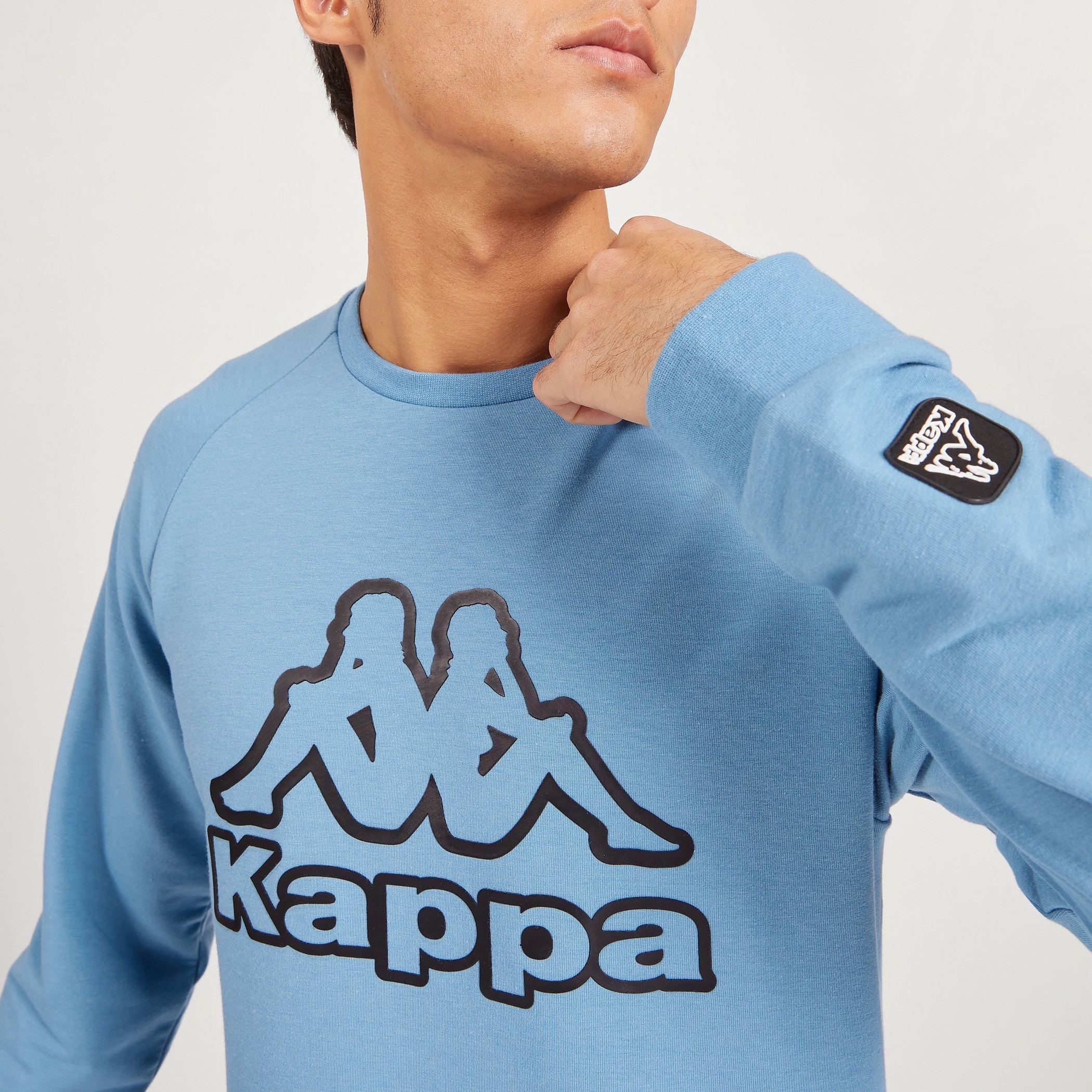 Kappa Logo Print Crew Neck Sweatshirt with Long Sleeves-men-winterwear-hoodiesandsweatshirts-image-11