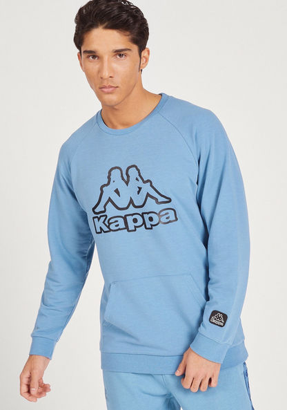 Kappa Logo Print Crew Neck Sweatshirt with Long Sleeves-Sweatshirts-image-4
