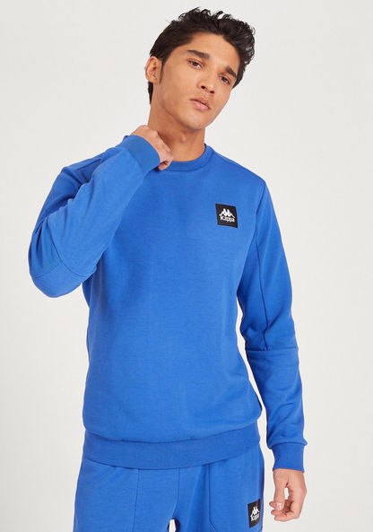 Kappa Solid Sweatshirt with Crew Neck and Long Sleeves-Sweatshirts-image-0
