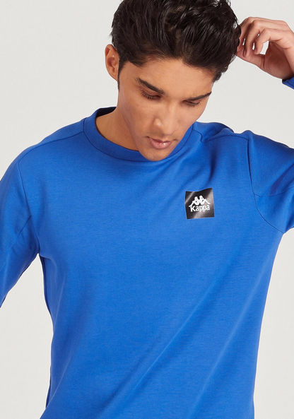Kappa Solid Sweatshirt with Crew Neck and Long Sleeves-Sweatshirts-image-2