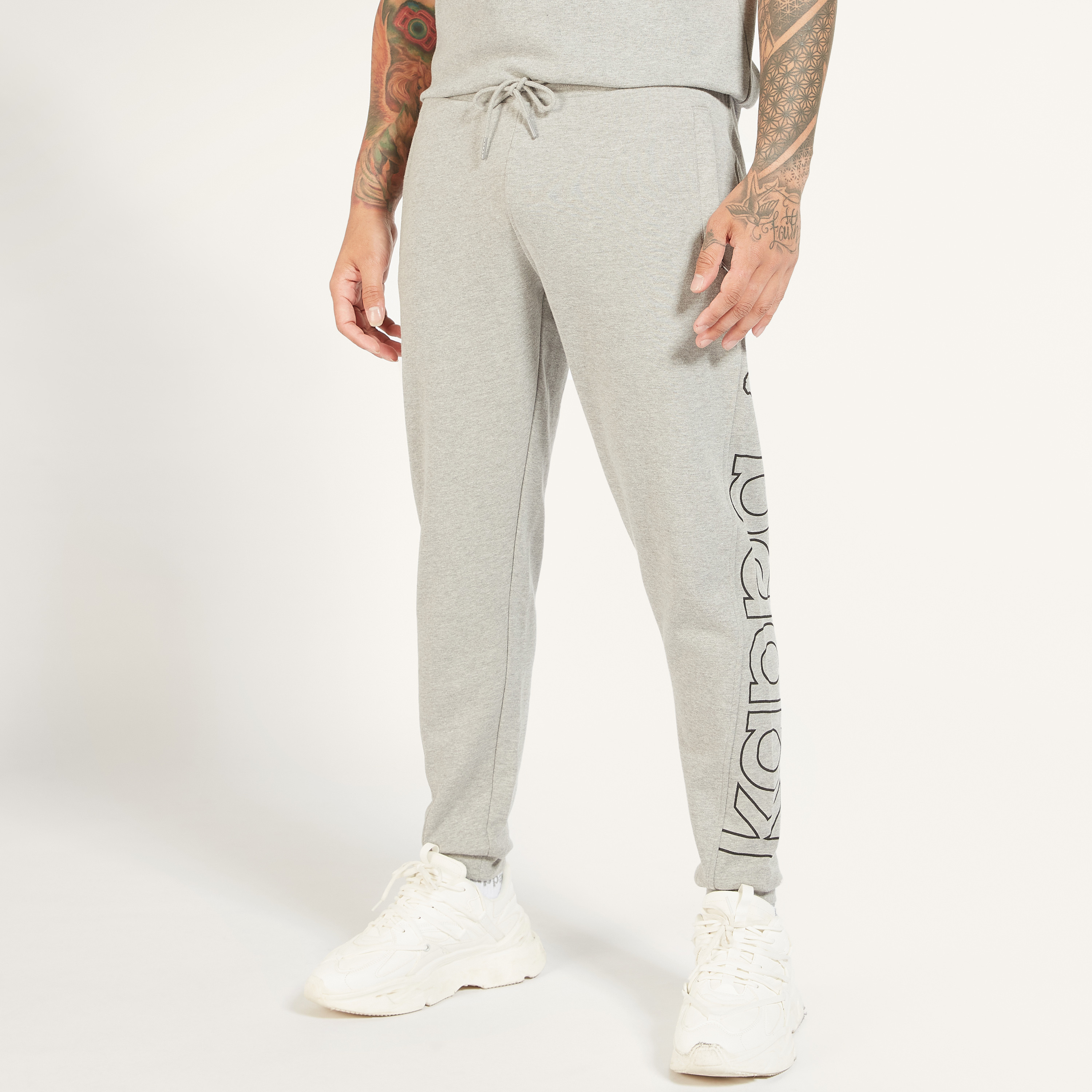 Kappa Printed Mid-Rise Jog Pants with Drawstring Closure and Pockets-men-clothing-sportswearandactivewear-tracksuits-image-1