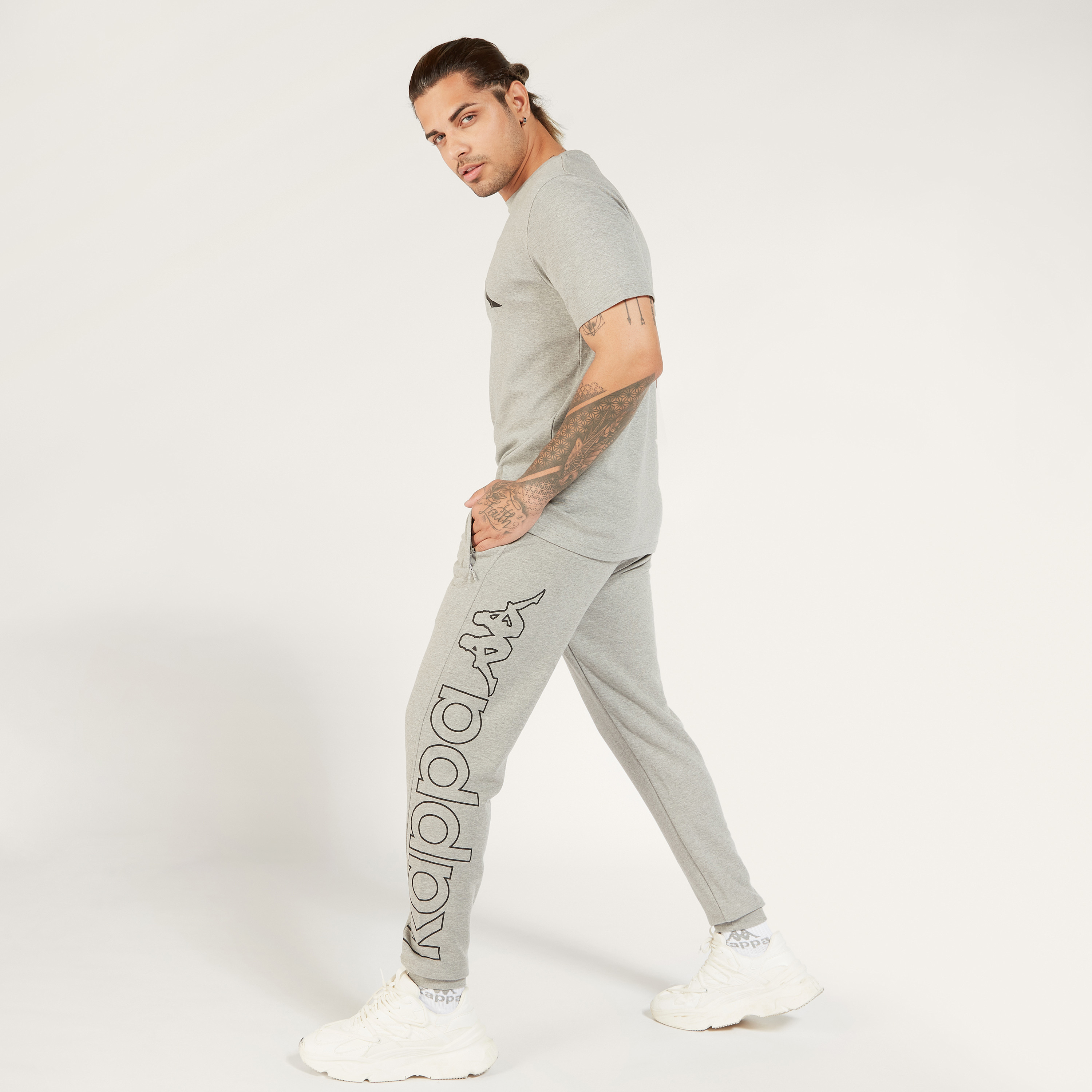 Kappa Printed Mid-Rise Jog Pants with Drawstring Closure and Pockets-men-clothing-sportswearandactivewear-tracksuits-image-2