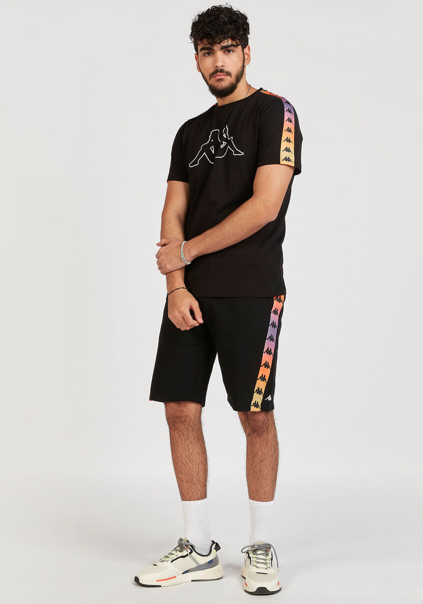 Kappa Printed Crew Neck T-shirt with Short Sleeves and Tape Detail-T Shirts-image-1