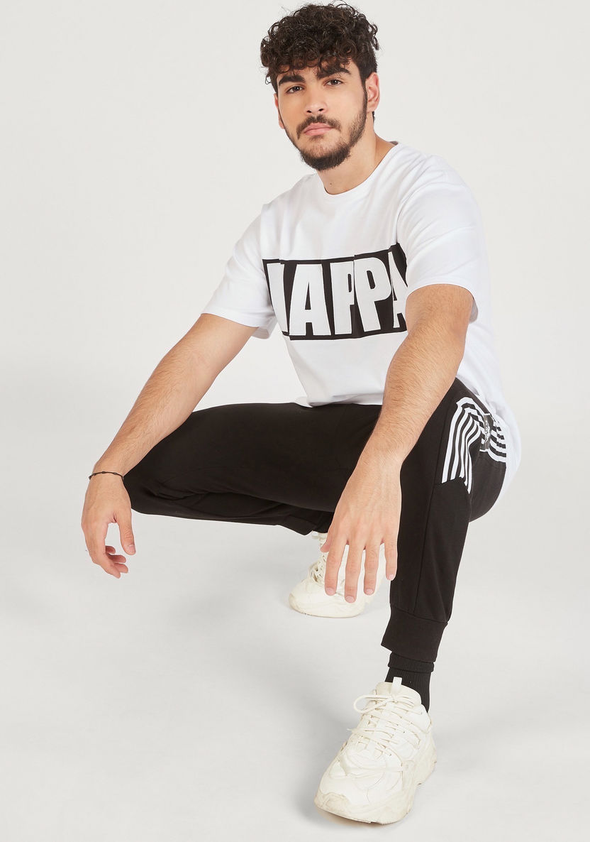 Kappa Logo Print Crew Neck T-shirt with Short Sleeves-T Shirts-image-0