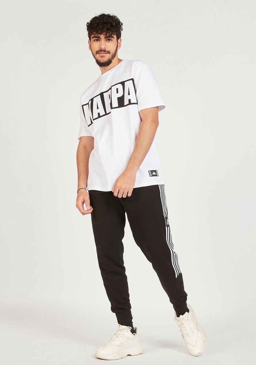 Kappa Logo Print Crew Neck T-shirt with Short Sleeves-T Shirts-image-1