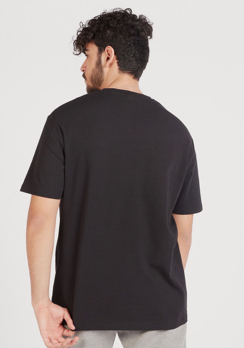 Kappa Logo Print Crew Neck T-shirt with Short Sleeves-T Shirts-image-2