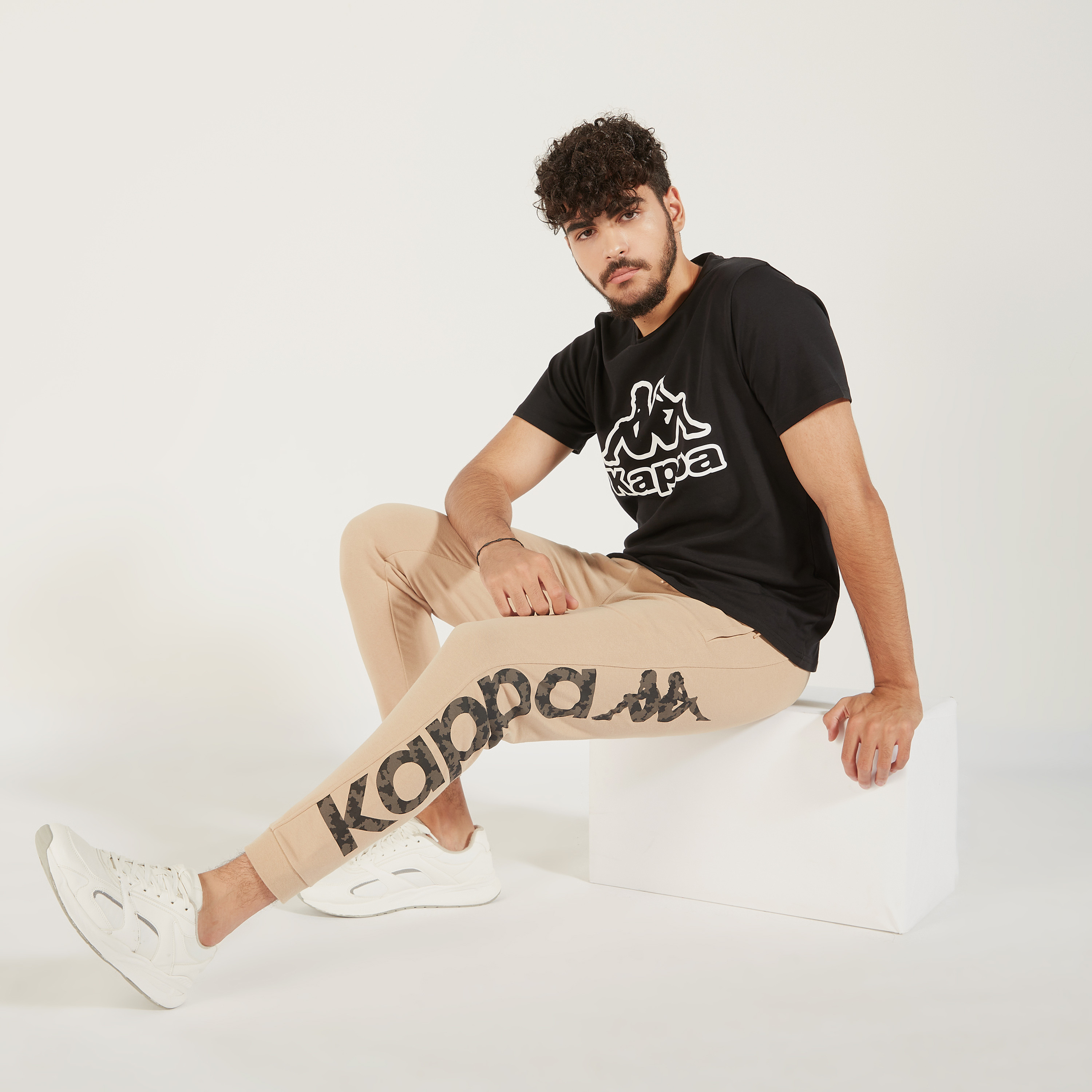 Kappa Printed Joggers with Drawstring Closure and Pockets-men-clothing-sportswearandactivewear-tracksuits-image-1